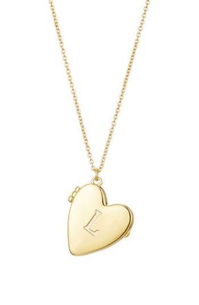 Adornia Initial Heart Locket Pendant Necklace in Gold-L at Nordstrom Rack