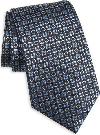 Ermenegildo Zegna Medallion Mulberry Silk Tie in Blue at Nordstrom