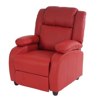 Hhg Hhg - Sill&oacute;n Tv Sill&oacute;n Reclinable Lincoln, Polipiel, Rojo