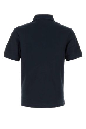Burberry Mens Navy Blue Piquet Polo Shirt Exterior: Cotton T-Shirt T-shirts And Polos