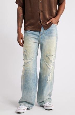 Elwood Baggy Rip & Repair Jeans in Hand Me Down Indigo at Nordstrom Rack, Size 28