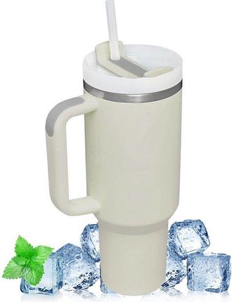 OEM Dailygoods - Taza T&eacute;rmica De Doble Pared - Pajita/asa - Acero Inoxidable - Antifugas - Taza De Viaje - Apta Para El Coche