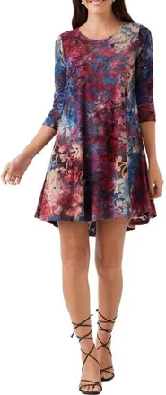 Karen Kane Maggie Floral A-Line Dress in Wine at Nordstrom, Size X-Small