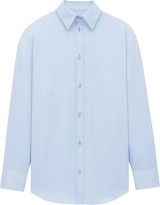 Saint Laurent Lichtblauw Katoenen Oxford Overhemd - Dames - Overhemden - Blauw - M - Katoen - Overhemden
