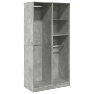 Berkfield Home Wardrobe Concrete Grey 100x50x200 cm Engineered Wood | Size: 100 x 50 x 200 cm