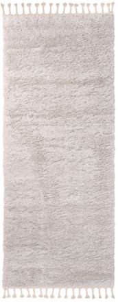 Tapiso Alfombra de pasillo gris claro borlas shaggy 100 x 300 cm