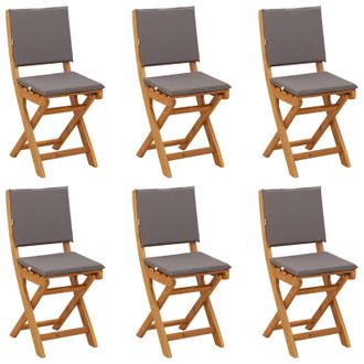 vidaXL Sillas Bistro De Exterior 6 Pcs Gris Oscuro 38 X 46 X 85 Cm Vidaxl