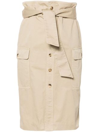 Saint Laurent Saharienne midi skirt - Neutrals