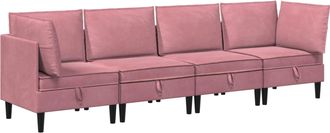 vidaXL Juego De Muebles De Sal&oacute;n 4 Uds. Rosa Terciopelo Vidaxl