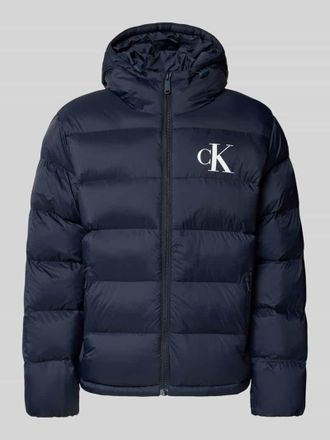 Calvin Klein Jeans Regular Fit Steppjacke mit Logo-Print Modell Monogram in Marine, Größe XXL