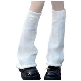 Generic Leg Warmers Ladies Plain Thermal Ankle Warmers Ribbed Knit Boot Cuffs Winter Long Flared Chunky Stacked Socks for Women UK Party Fancy Dress Accessori