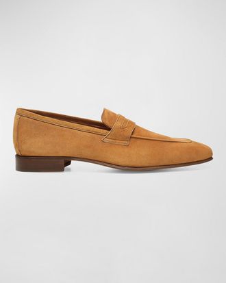 Donald J Pliner Mens Jayce Suede Penny Loafers