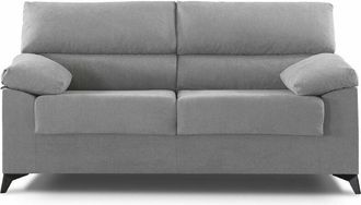 Home Heavenly Home Heavenly - Sofá HILTON, estructura de madera y tapizado antimanchas desenfundable. Color : 3 Plazas Gris