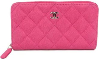 Chanel Pre-owned Wallets, female, Pink, Size: ONE SIZE Pre-owned Leather wallets