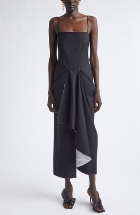 Givenchy Sliced Draped Wool & Mohair Dress in Black at Nordstrom, Size 38