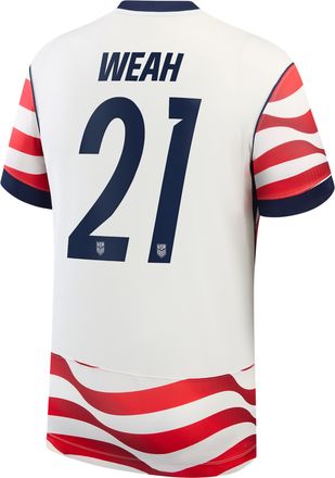 Nike Timothy Weah USMNT 2026 Stadium Home Nike Mens Dri-FIT Soccer Jersey in White | NN203943408-USM