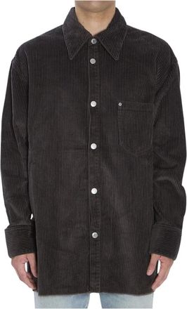 Ami Grijze Corduroy Zakoverhemd - Heren - Casual Overhemden - Grijs - M - Overhemden