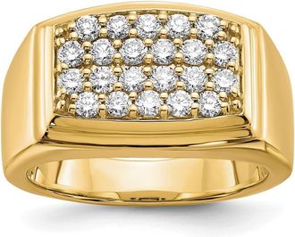 Diamond2Deal 10k Gold Lab Grown Diamond Wedding Band Ring 1Ct Clarity- VS Color- G-H