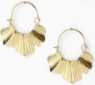 Matr Boomie Sayuri Ginkgo Leaf Hoop Earring in Gold at Nordstrom