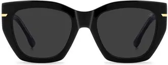 Victoria Beckham VB 7017/S 52mm Rectangular Sunglasses in Black/grey at Nordstrom