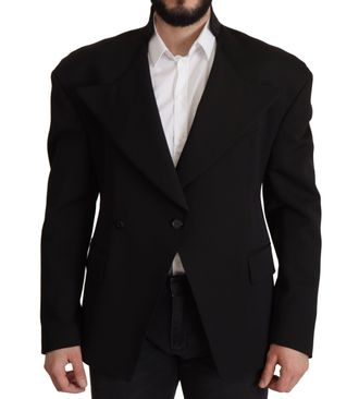 Dolce & Gabbana Zwarte Wollen E&eacute;ngels Jasje Heren Blazer