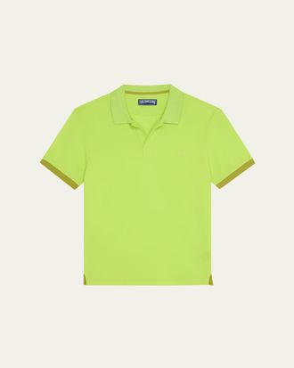 Vilebrequin Mens Organic Cotton Pique Contrast-Trim Polo Shirt