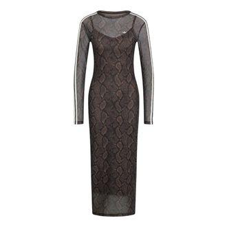 adidas (WMNS) adidas Snake Print Maxi Dress Asia Sizing Earth Strata Aurora Coffee KX1892