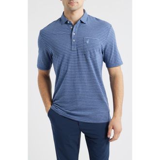 Johnnie-O Ryan Stripe Polo in Ocean Cloud at Nordstrom, Size Xx-Large