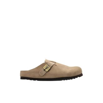 Scholl Grace Suede Slides - Dames - Klompen - Beige - 38 EU - Leer - Schoenen