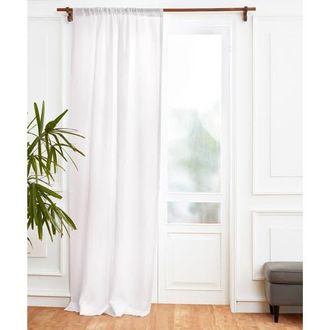 Solino Home Linen Curtain with Light Filtering Rod Pocket for Living Room, Bedroom in White at Nordstrom, Size Xx-Large