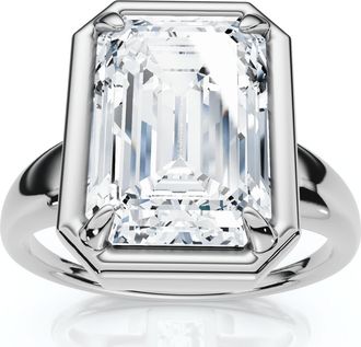 Pompeii3 Certified 4Ct Emerald Cut Diamond Club Engagement Ring 14k Gold Lab Grown