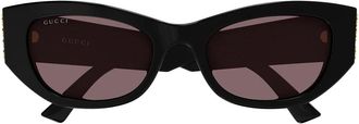 Gucci Sunglasses, unisex, Black, Size: 53 MM Logo-detail Geometric Sunglasses