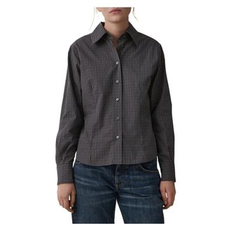 Jeanerica Overhemden, Dames, Zwart, M, Katoen, Martha Shirt