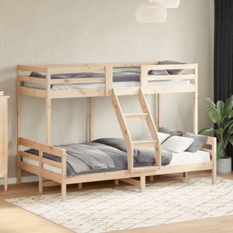 vidaXL vidaXL Letto a Castello 90x200/120x200 cm in Legno Massello di Pino