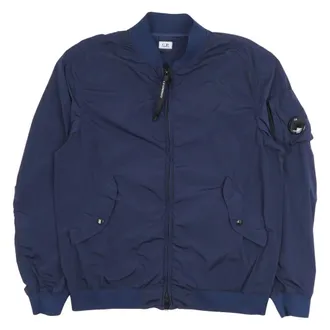 C.P. Company Bomber Jackets, male, Blue, Size: XL Lens-detail Bomber Jacket
