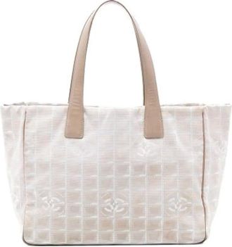 Chanel Pre-owned Tote Bags, female, Beige, Size: ONE SIZE Pre-owned Vintage Nylon Tote Bag