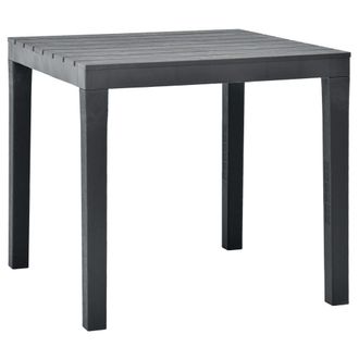 Berkfield Home Garden Table Anthracite 78x78x72 cm Plastic in Black | Size: 78 x 78 x 72 cm
