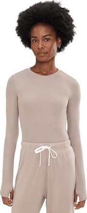 SPLITS59 Louise Rib Long Sleeve Womens Clothing Latte : XL, Spandex/Tencel