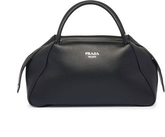 Prada medium logo-embellished tote bag - women - Leather - OS - Black