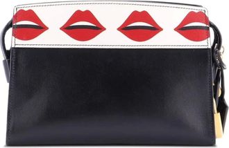 Prada Esplanade Printed Saffiano and City Calf Small crossbody bag - Zwart