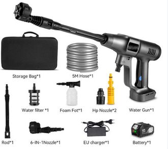 OEM Hidrolavadora Port&aacute;til Inal&aacute;mbrica De Alta Presi&oacute;n De 200 Bar/2900 Psi Con Boquilla 6 En 1 Para Limpieza De Autom&oacute;viles Y Riego De Jardines