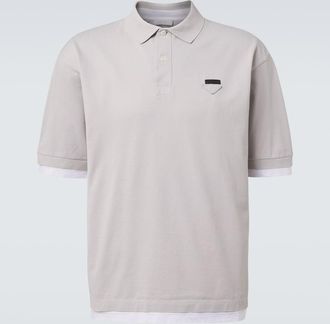 Prada Layered cotton piqu&eacute; polo shirt