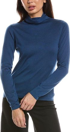 Fort&eacute; Cashmere Long Sleeve Seamed Funnel Neck Silk & Cashmere-Blend Sweater