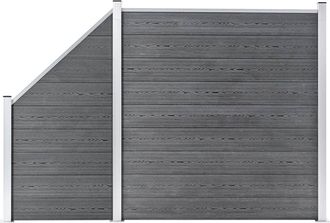 vidaXL Vidaxl - Set De Valla 1 Cuadrada + 1 Oblicua Wpc Gris 273x186 Cm