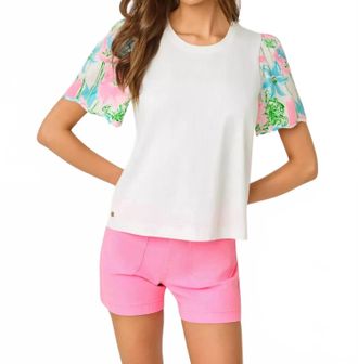 Lilly Pulitzer Brittan Knit Top In Resort White Viney Liney