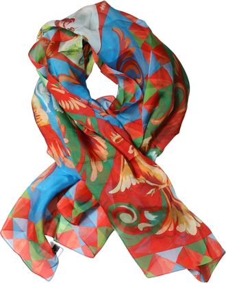 Dolce & Gabbana Multicolor Silk Printed Square Foulard Womens Scarf