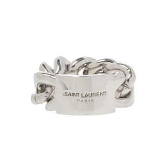 Saint Laurent Rings, female, Gray, 49 MM, Gourmette Chain Ring
