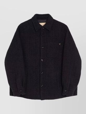 Valentino textured collared jacket long sleeves chest pocket