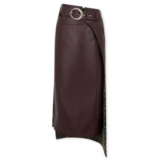 Paco Rabanne Falda Ciruela de Doble Capa con Lentejuelas Bordadas - Skirts - Mujer - P&uacute;rpura - 2XS