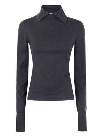Blugirl Mix Viscose Shirt Neck Sweater